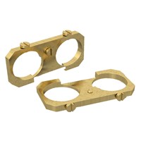 EC308 Brass earthing clamp kit [x2 per Pack (2 clamps+screws)]